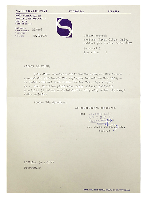 Zvýšený honorář za Civilizaci starověkého Středomoří, 1983