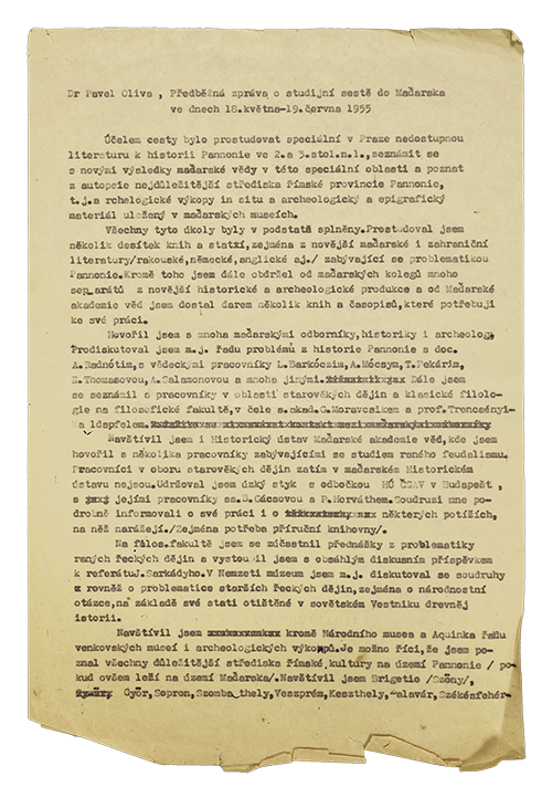 Zpráva o studijní cestě do Maďarska, 1955